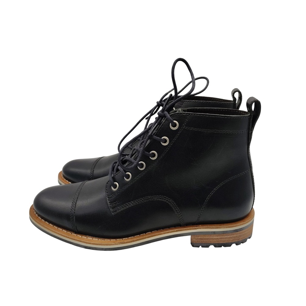 Helm The Hollis Black Leather Cap Toe Work Hybrid Boots Mens Size 8.5
